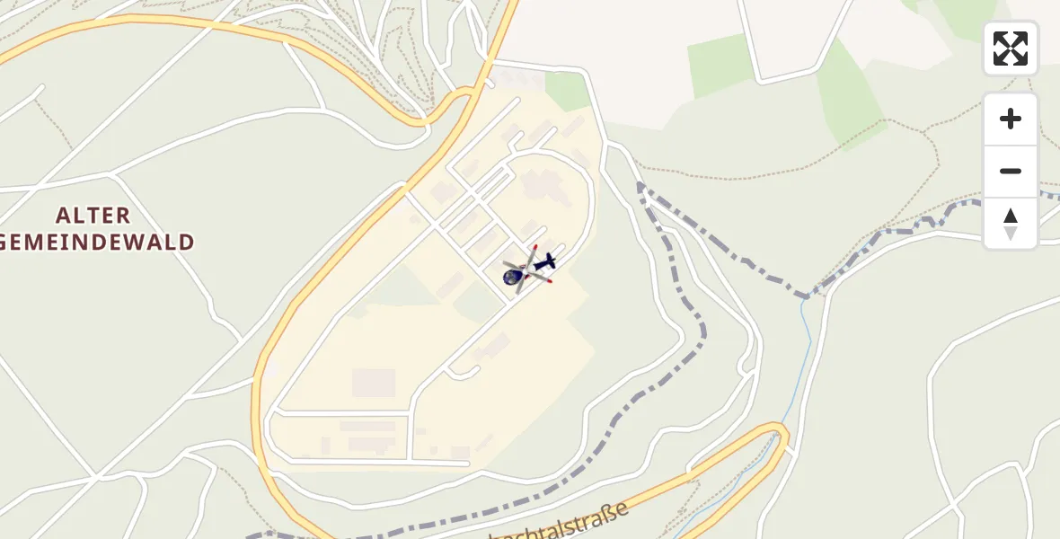 Flugroute Polizeihubschrauber Mosbach - Mosbach, 21 September 2026, 08:36
