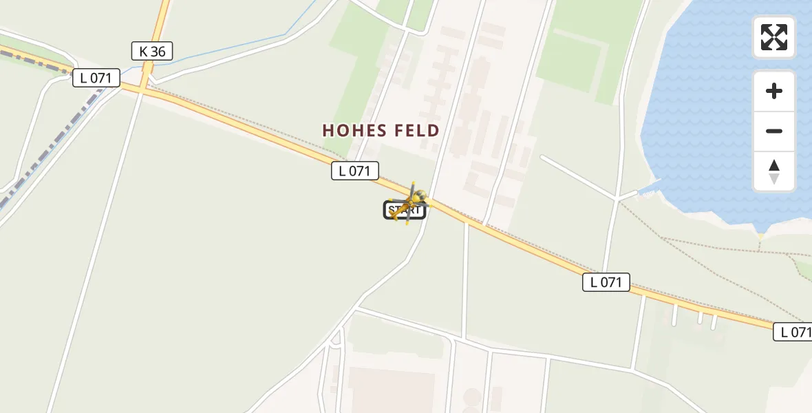 Flugroute Rettungshubschrauber Neustadt-Glewe - Neustadt-Glewe, 21 September 2026, 10:03