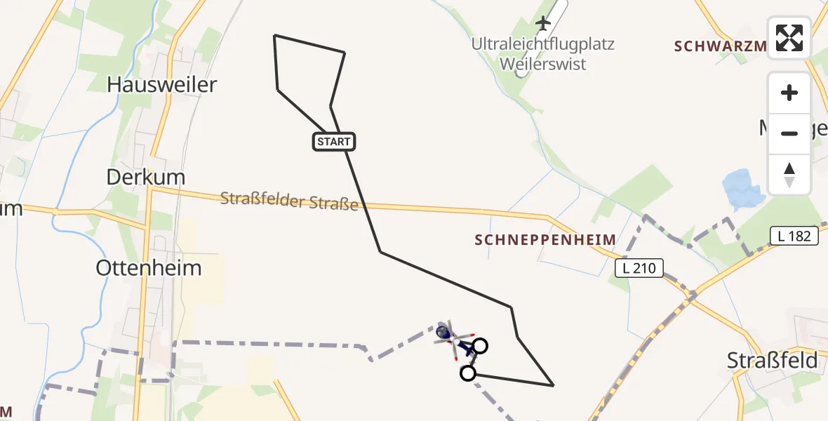 Flugroute Polizeihubschrauber Weilerswist - Euskirchen, 21 September 2026, 12:10