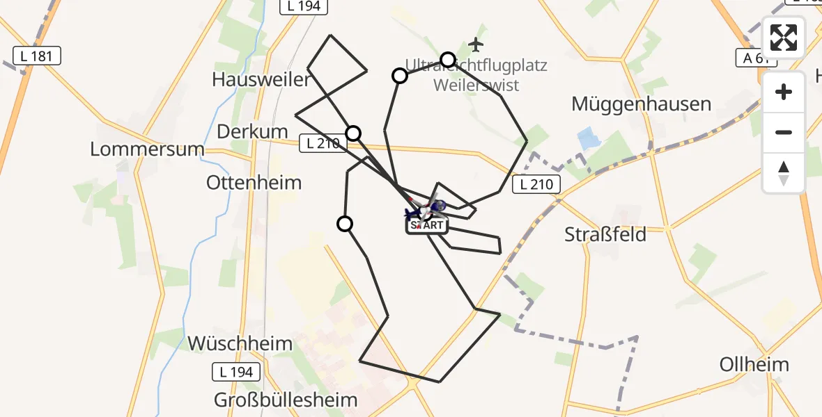 Flugroute Polizeihubschrauber Euskirchen - Weilerswist, 21 September 2026, 12:13