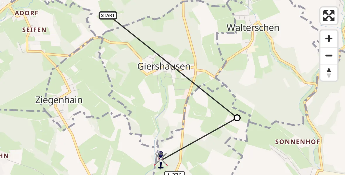 Flugroute Polizeihubschrauber Kraam - Schürdt, 21 September 2026, 12:18