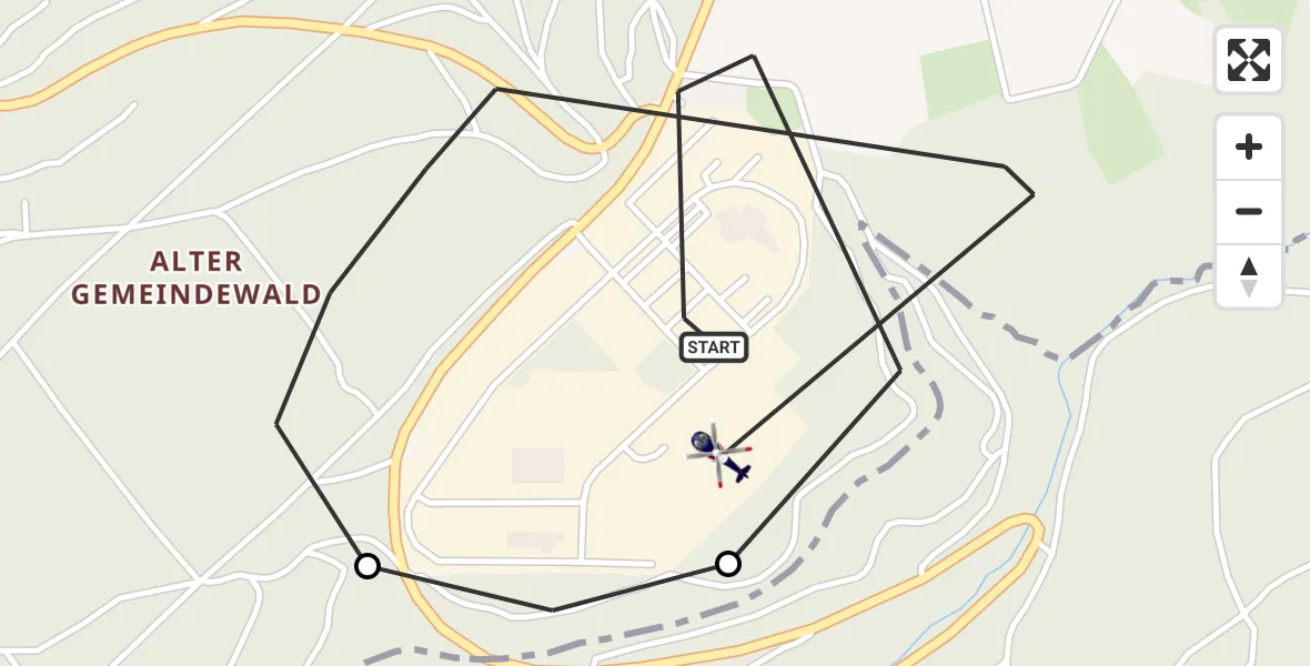 Flugroute Polizeihubschrauber Mosbach - Mosbach, 21 September 2026, 12:26