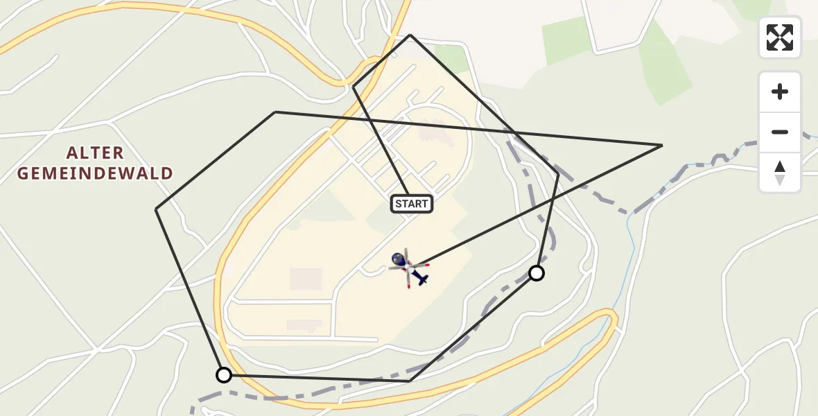 Flugroute Polizeihubschrauber Mosbach - Mosbach, 21 September 2026, 12:38