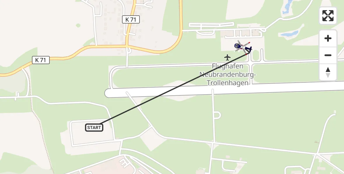 Flugroute Polizeihubschrauber Neubrandenburg Trollenhagen Flughafen - Neubrandenburg Trollenhagen Flughafen, 21 September 2026, 12:40