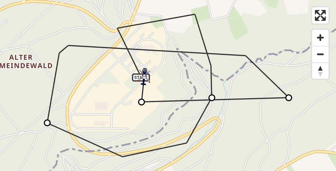 Flugroute Polizeihubschrauber Mosbach - Mosbach, 21 September 2026, 12:48