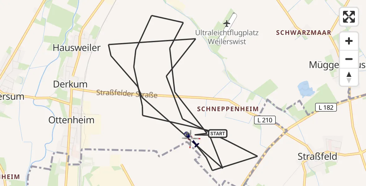 Flugroute Polizeihubschrauber Weilerswist - Weilerswist, 21 September 2026, 12:55
