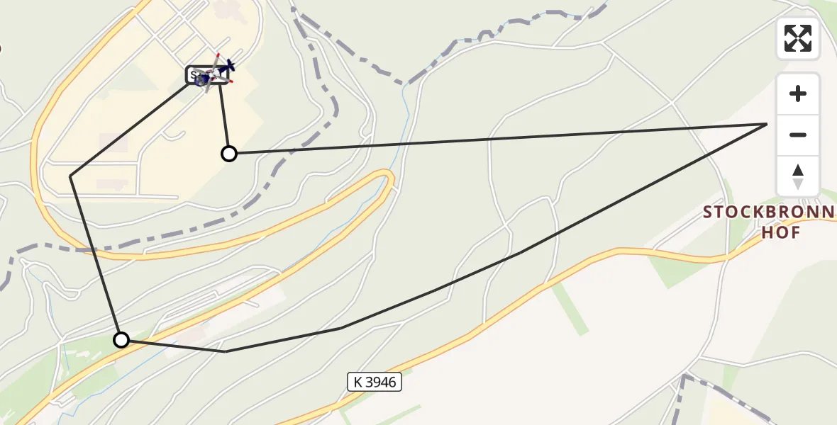 Flugroute Polizeihubschrauber Mosbach - Mosbach, 21 September 2026, 13:00