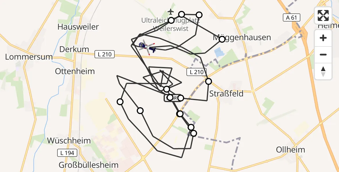 Flugroute Polizeihubschrauber Weilerswist - Weilerswist, 21 September 2026, 13:03