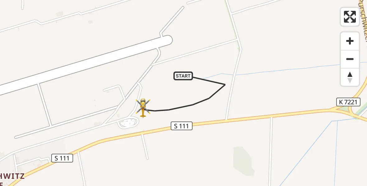 Flugroute Rettungshubschrauber Kubschütz - Kubschütz, 21 September 2026, 16:12