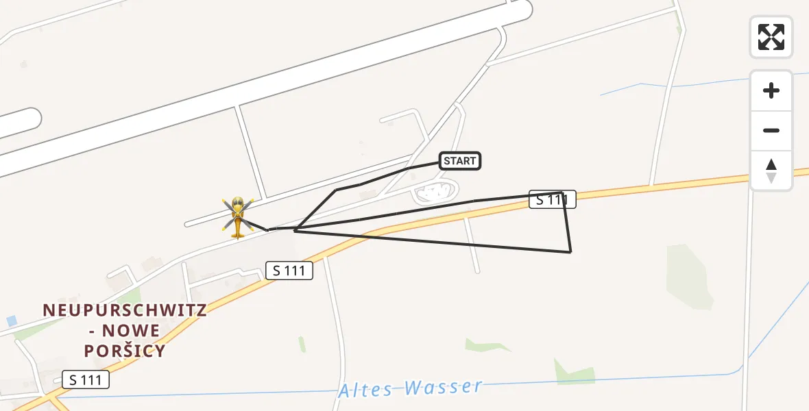 Flugroute Rettungshubschrauber Kubschütz - Bautzen Flugplatz, 21 September 2026, 16:16