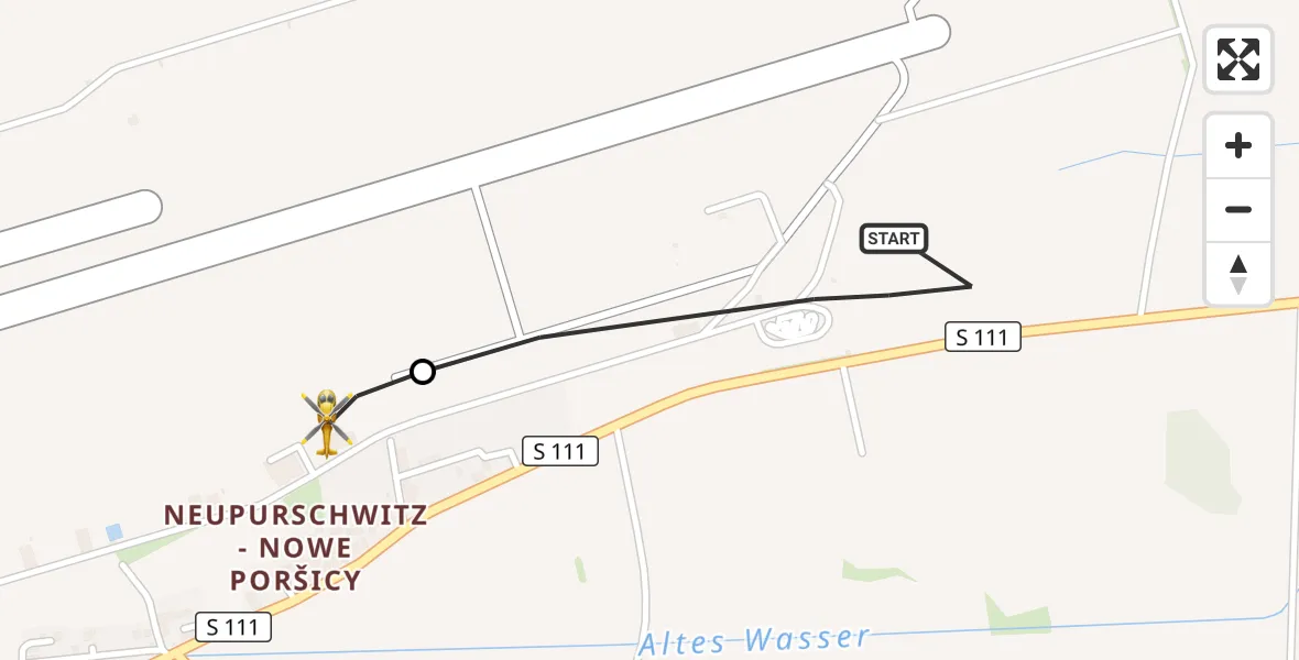 Flugroute Rettungshubschrauber Kubschütz - Bautzen Flugplatz, 21 September 2026, 16:32