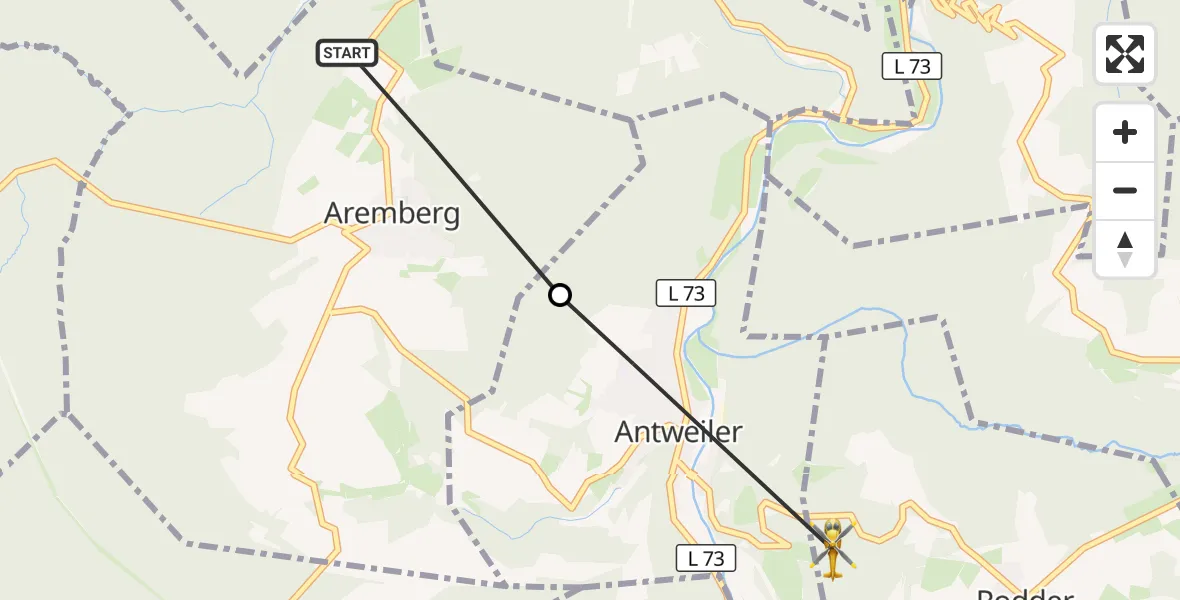 Flugroute Ambulanzhubschrauber Aremberg - Rodder, 21 September 2026, 17:54