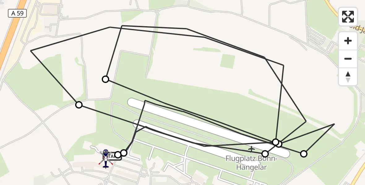 Flugroute Polizeihubschrauber Sankt Augustin - Sankt Augustin, 22 September 2026, 06:27