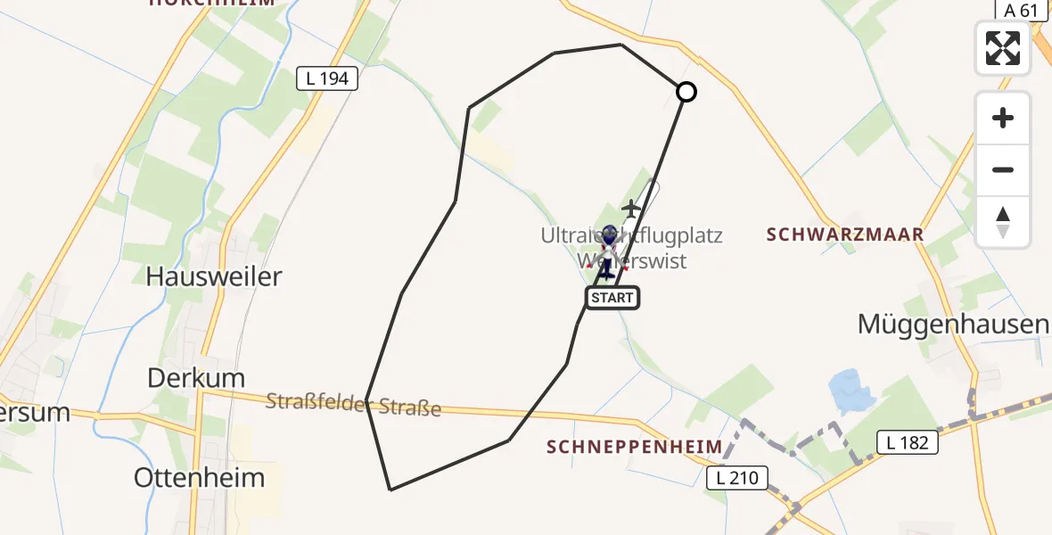 Flugroute Polizeihubschrauber Weilerswist UL - Weilerswist UL, 22 September 2026, 07:46