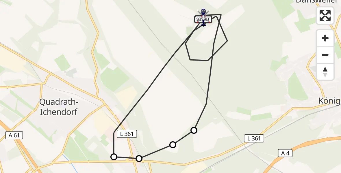 Flugroute Polizeihubschrauber Bergheim - Bergheim, 22 September 2026, 09:02