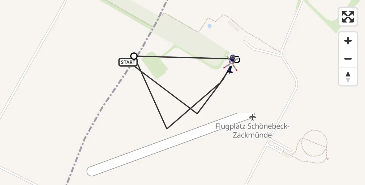 Flugroute Polizeihubschrauber Schönebeck-Zackmünde Flugplatz - Schönebeck-Zackmünde Flugplatz, 22 September 2026, 09:28