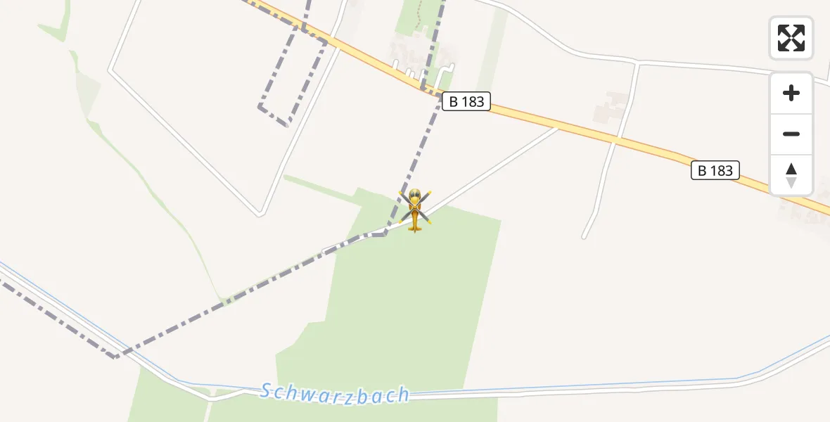 Flugroute Rettungshubschrauber Laußig - Laußig, 22 September 2026, 09:29
