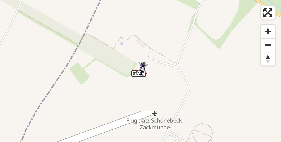 Flugroute Polizeihubschrauber Schönebeck-Zackmünde Flugplatz - Barby, 22 September 2026, 09:33