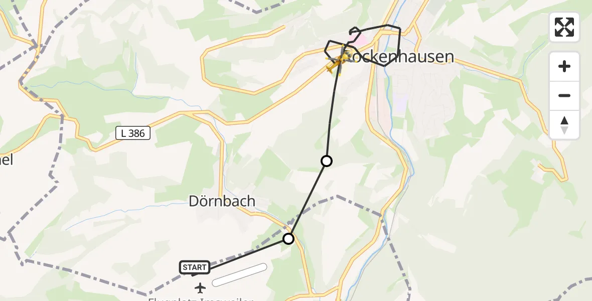 Flugroute Rettungshubschrauber Rockenhausen - Rockenhausen, 22 September 2026, 09:40