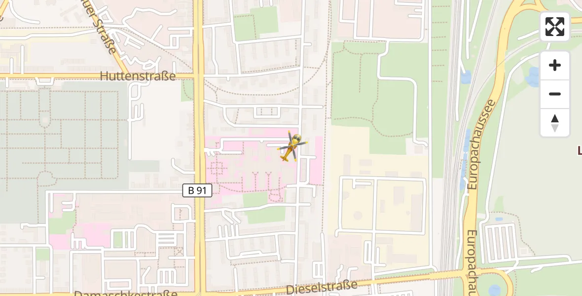 Flugroute Rettungshubschrauber BG Hospital Bergmannstrost Halle - BG Hospital Bergmannstrost Halle, 22 September 2026, 09:42