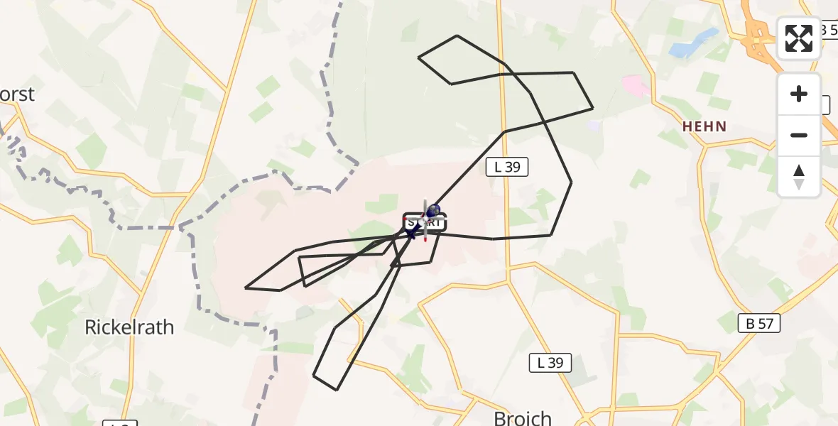 Flugroute Polizeihubschrauber Mönchengladbach - Mönchengladbach, 22 September 2026, 11:32