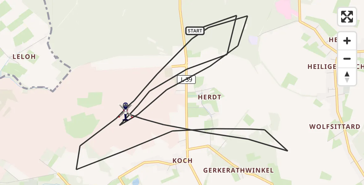 Flugroute Polizeihubschrauber Mönchengladbach - Mönchengladbach, 22 September 2026, 11:46