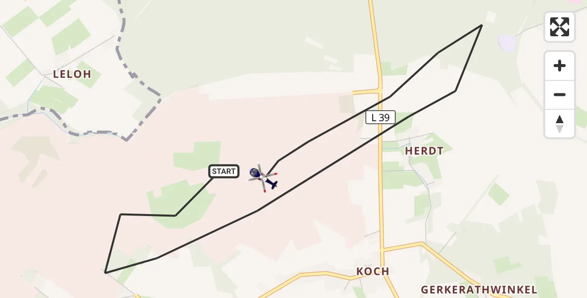 Flugroute Polizeihubschrauber Mönchengladbach - Mönchengladbach, 22 September 2026, 12:30