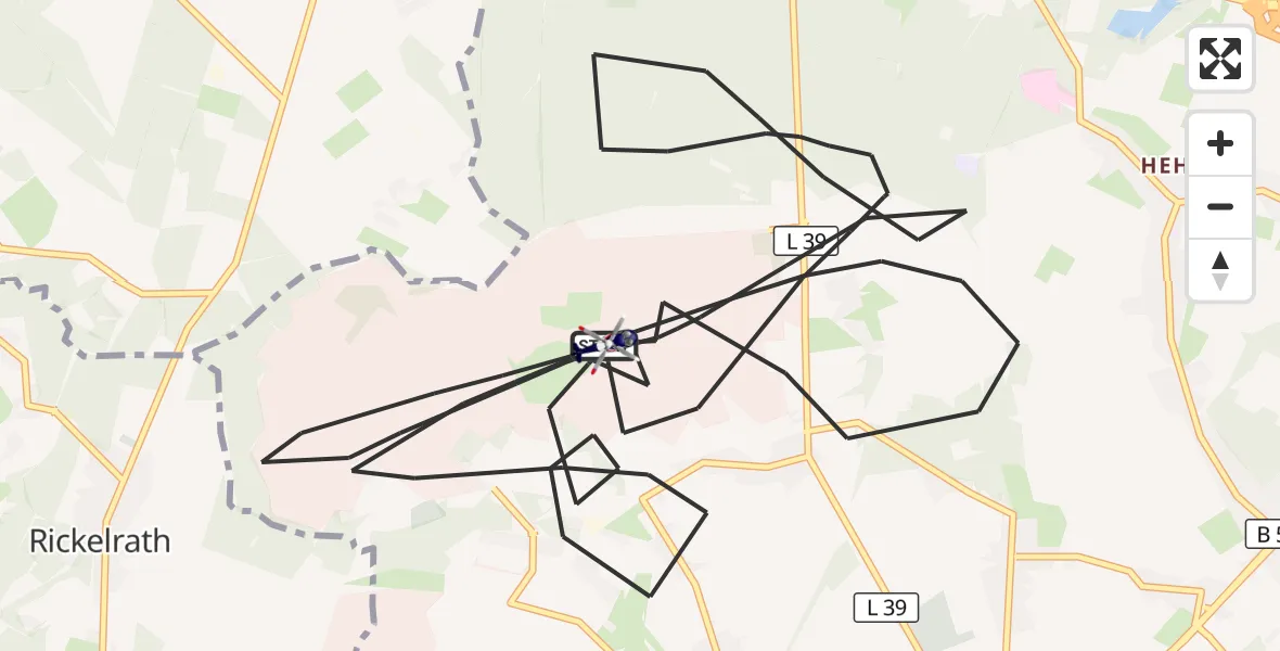 Flugroute Polizeihubschrauber Mönchengladbach - Mönchengladbach, 22 September 2026, 12:35