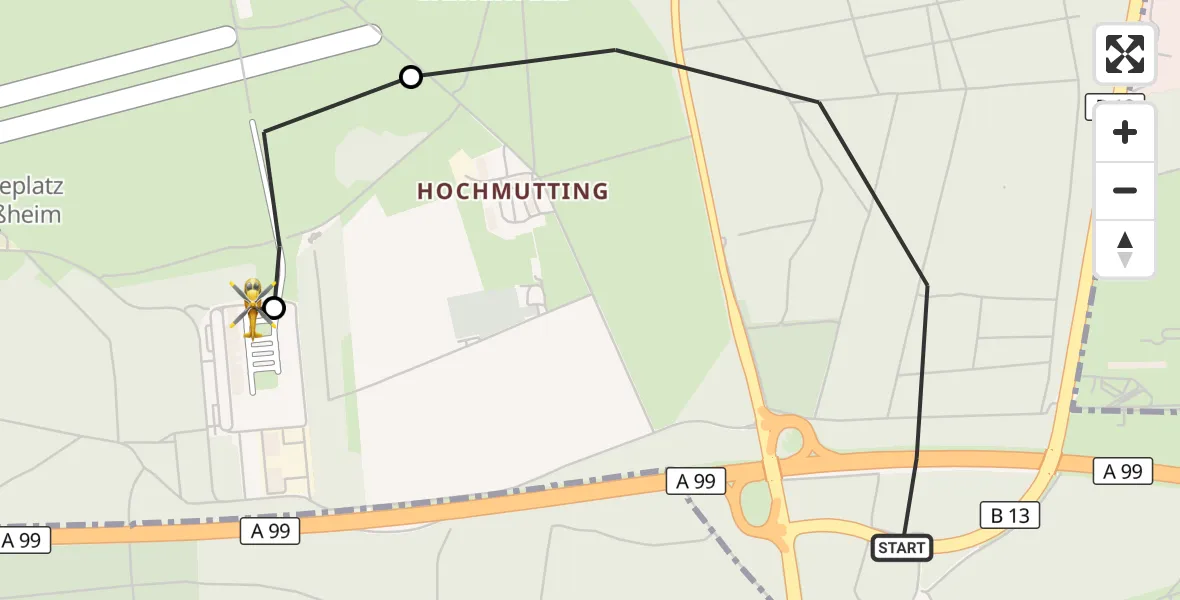 Flugroute Rettungshubschrauber Oberschleißheim - Oberschleißheim, 22 September 2026, 12:49