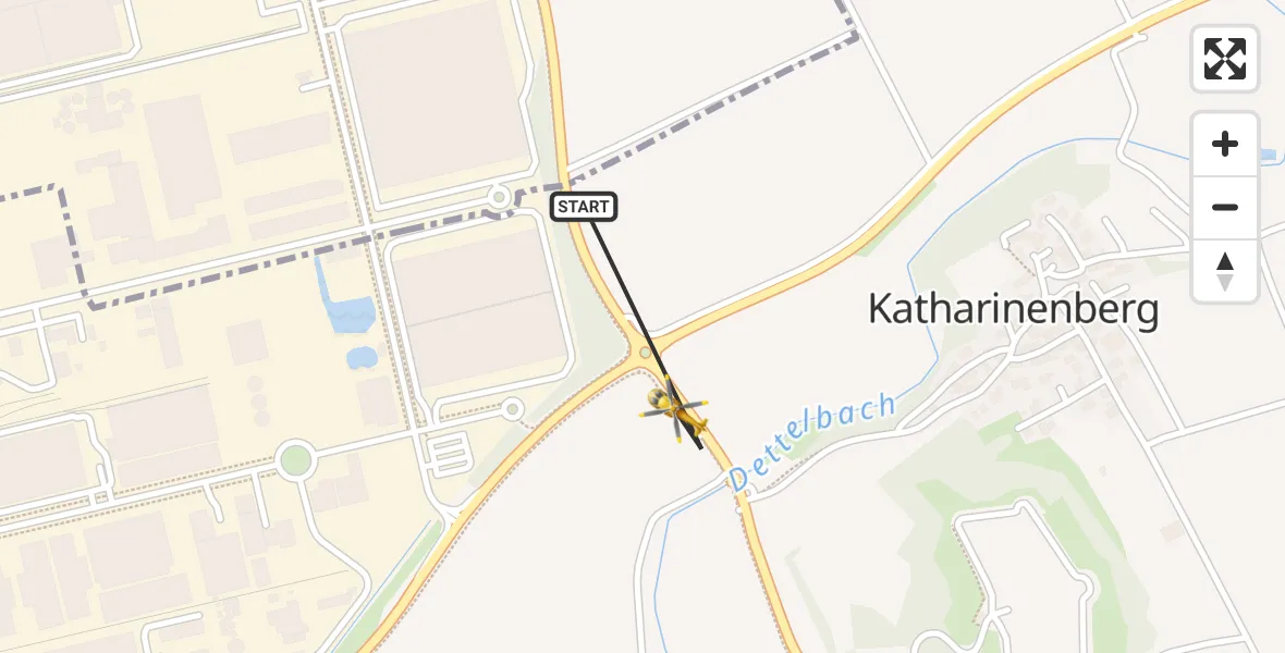 Flugroute Rettungshubschrauber Großmehring - Großmehring, 22 September 2026, 13:02