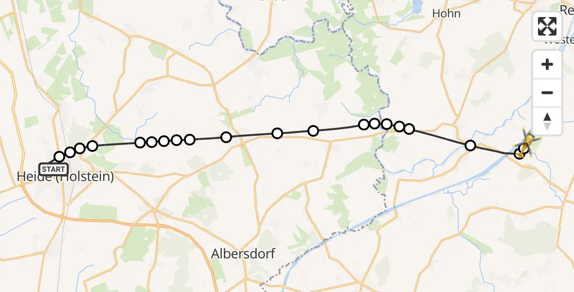 Flugroute Ambulanzhubschrauber Heide - Hörsten, 22 September 2026, 13:24