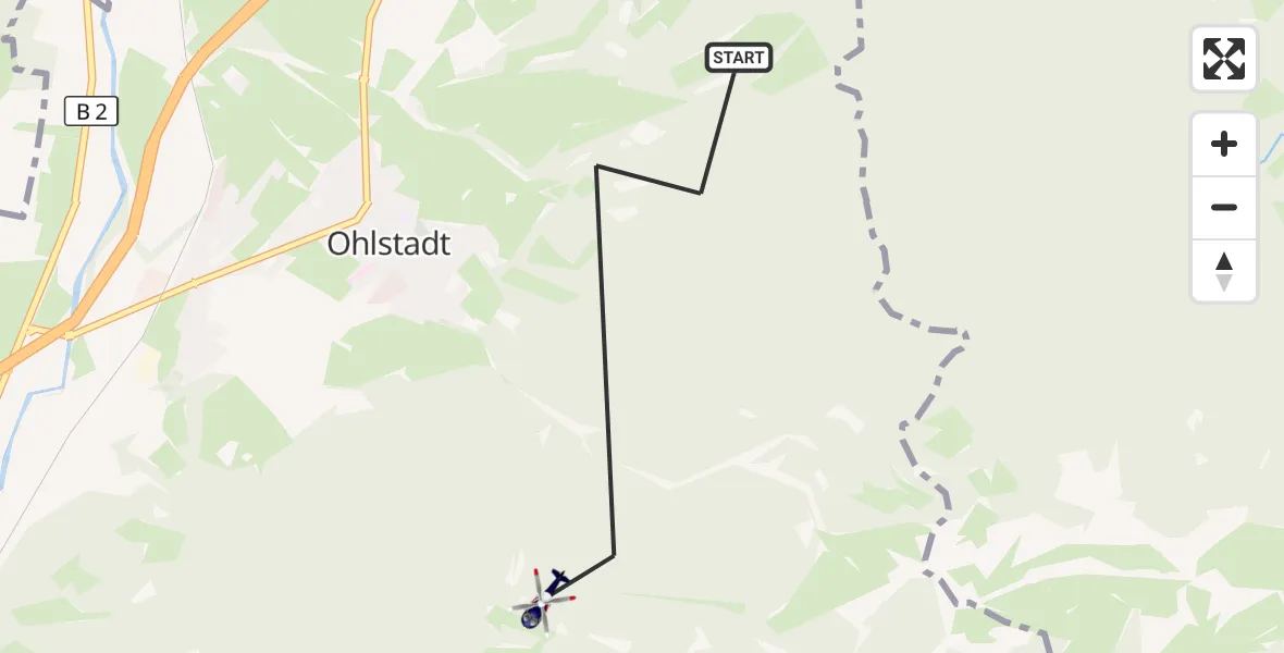 Flugroute Polizeihubschrauber Ohlstadt - Ohlstadt, 22 September 2026, 13:44