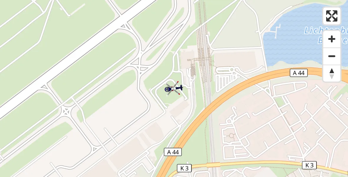 Flugroute Polizeihubschrauber Düsseldorf Flughafen - Düsseldorf Flughafen, 22 September 2026, 13:46