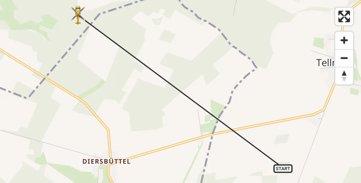 Flugroute Rettungshubschrauber Betzendorf - Amelinghausen, 22 September 2026, 15:08