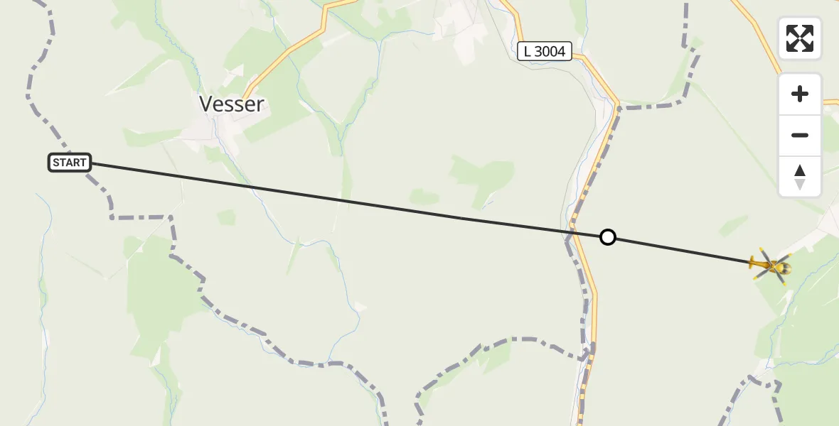 Flugroute Rettungshubschrauber Suhl - Ilmenau, 22 September 2026, 16:46