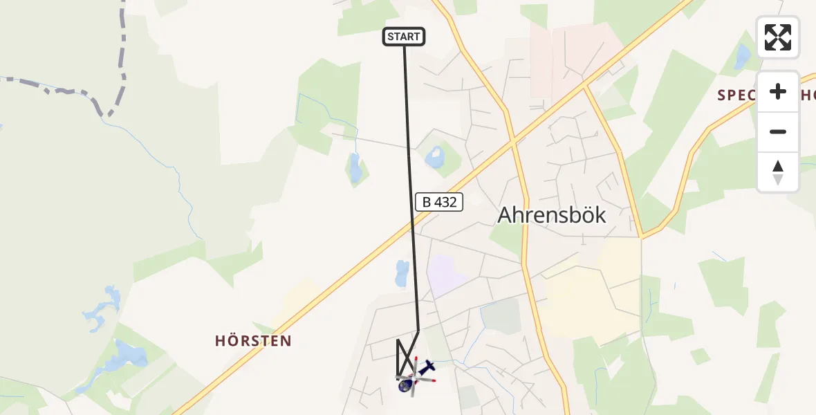 Flugroute Polizeihubschrauber Ahrensbök - Ahrensbök, 22 September 2026, 17:16
