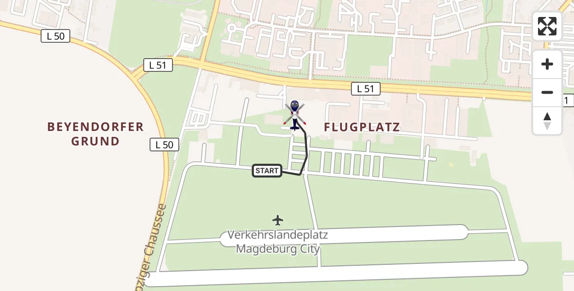 Flugroute Polizeihubschrauber Magdeburg City Flugplatz - Magdeburg City Flugplatz, 22 September 2026, 18:23