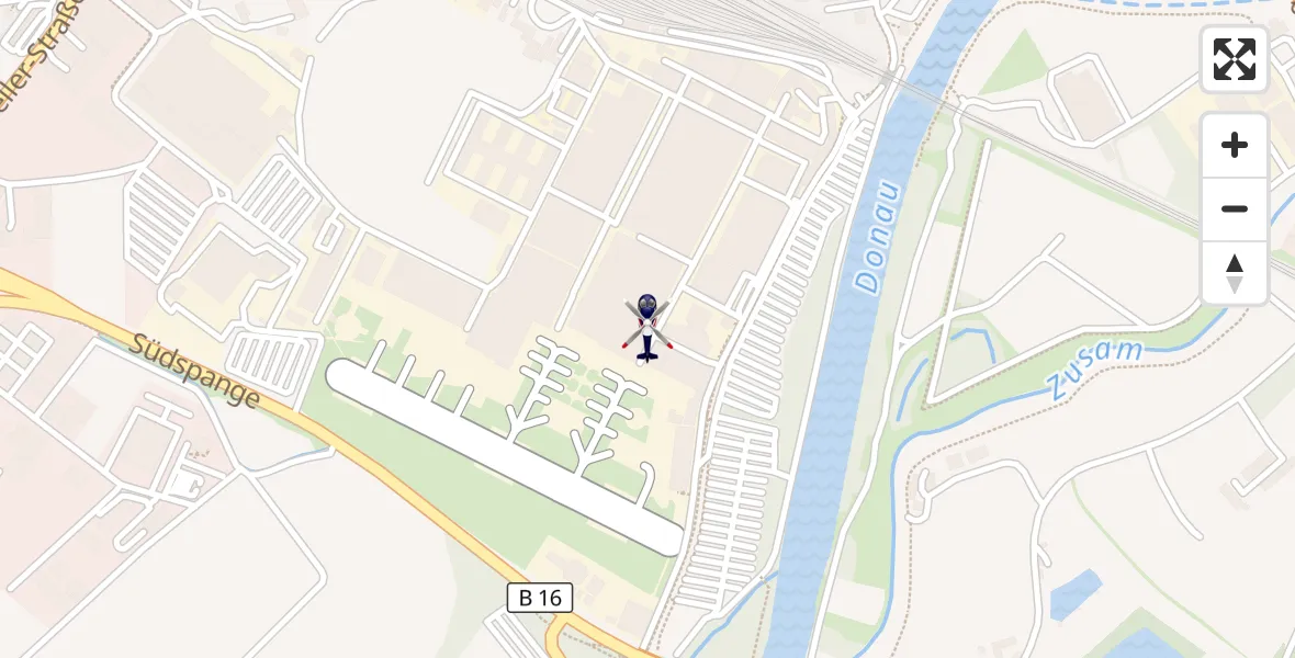 Flugroute Polizeihubschrauber Donauwörth Hubschrauberlandeplatz - Donauwörth Hubschrauberlandeplatz, 23 September 2026, 05:35