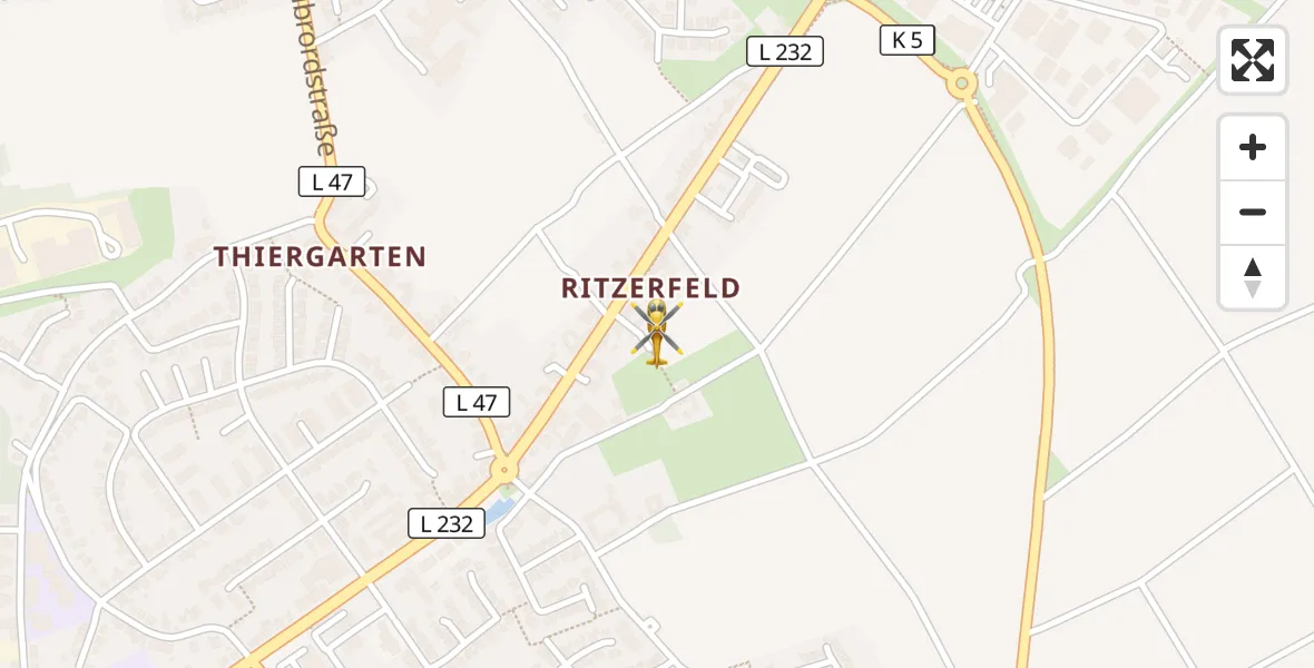 Flugroute Rettungshubschrauber Herzogenrath - Herzogenrath, 23 September 2026, 05:53