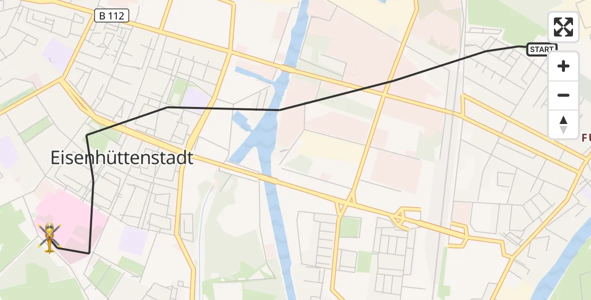Flugroute Rettungshubschrauber Eisenhüttenstadt - Eisenhüttenstadt, 23 September 2026, 07:16