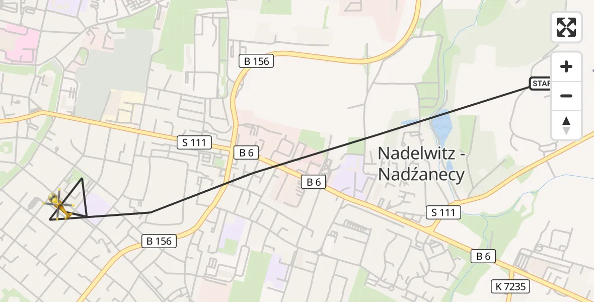 Flugroute Rettungshubschrauber Bautzen - Bautzen, 23 September 2026, 07:51