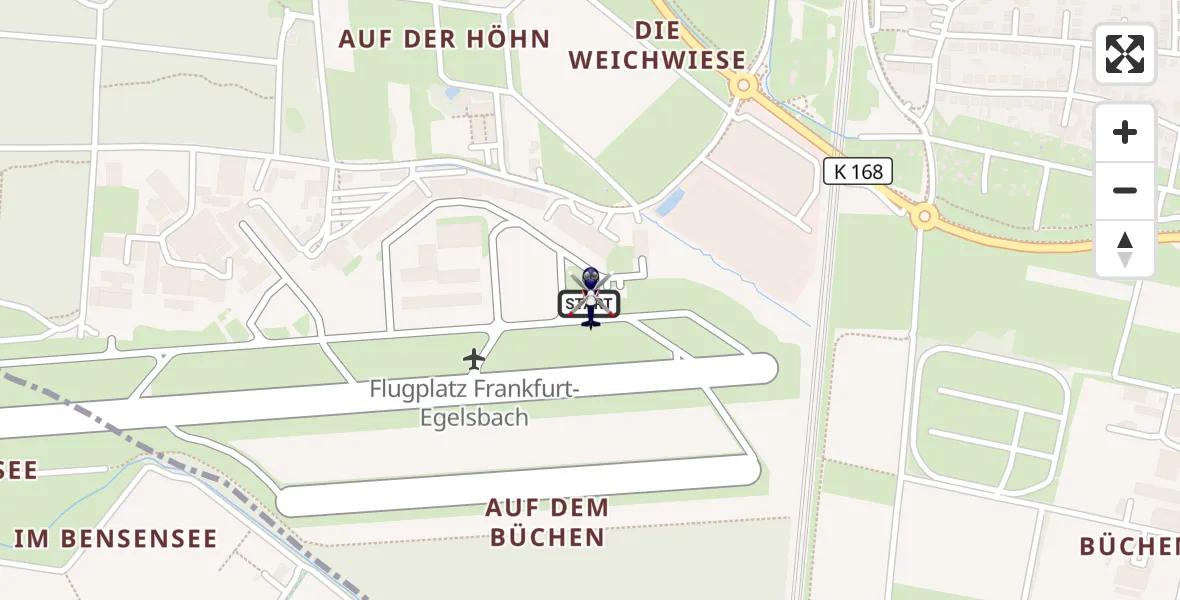 Flugroute Polizeihubschrauber Flughafen Frankfurt-Egelsbach - Flughafen Frankfurt-Egelsbach, 23 September 2026, 08:09