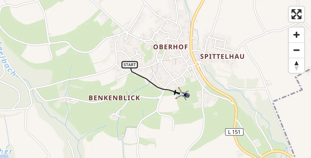 Flugroute Polizeihubschrauber Murg - Murg, 23 September 2026, 08:20