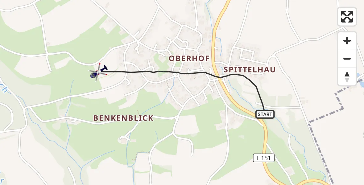 Flugroute Polizeihubschrauber Murg - Murg, 23 September 2026, 08:24