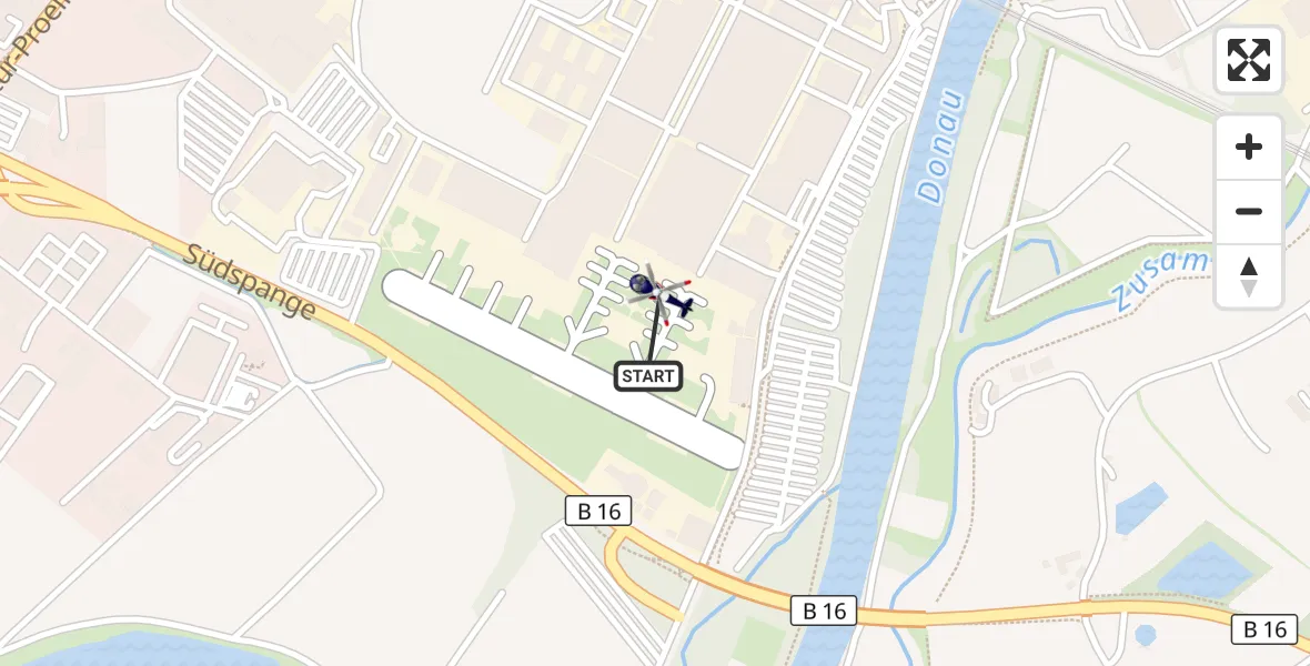 Flugroute Polizeihubschrauber Donauwörth Hubschrauberlandeplatz - Donauwörth Hubschrauberlandeplatz, 23 September 2026, 08:32