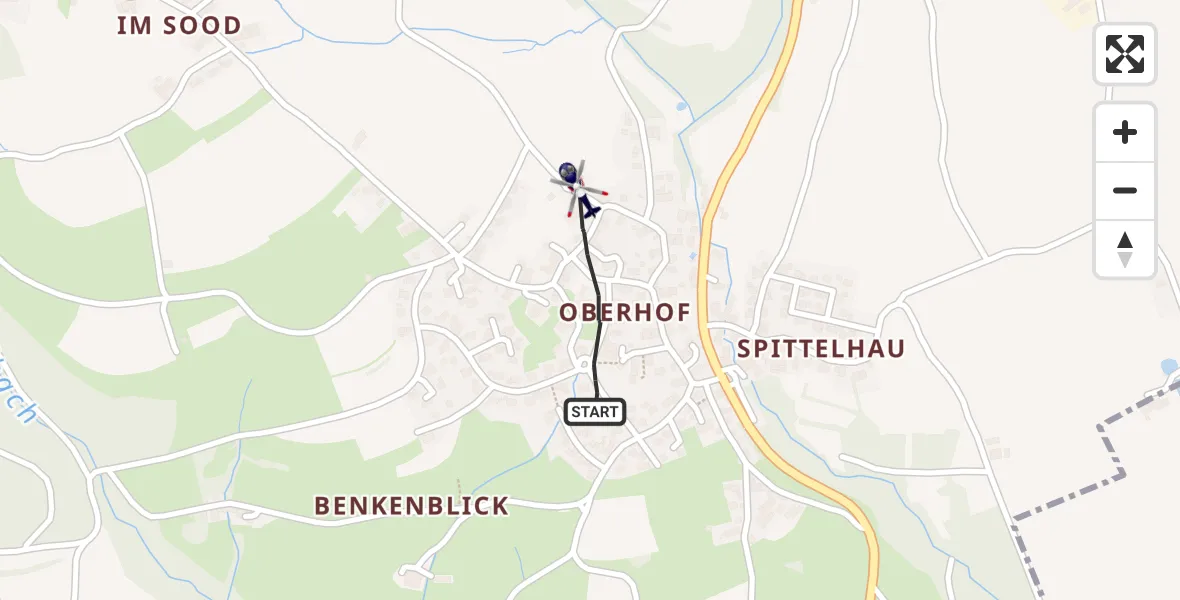 Flugroute Polizeihubschrauber Murg - Murg, 23 September 2026, 08:35