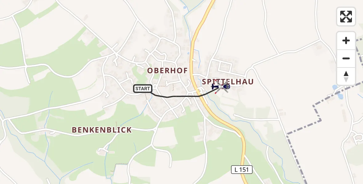 Flugroute Polizeihubschrauber Murg - Murg, 23 September 2026, 08:40
