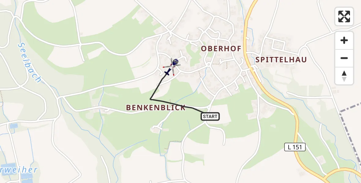 Flugroute Polizeihubschrauber Murg - Murg, 23 September 2026, 09:00