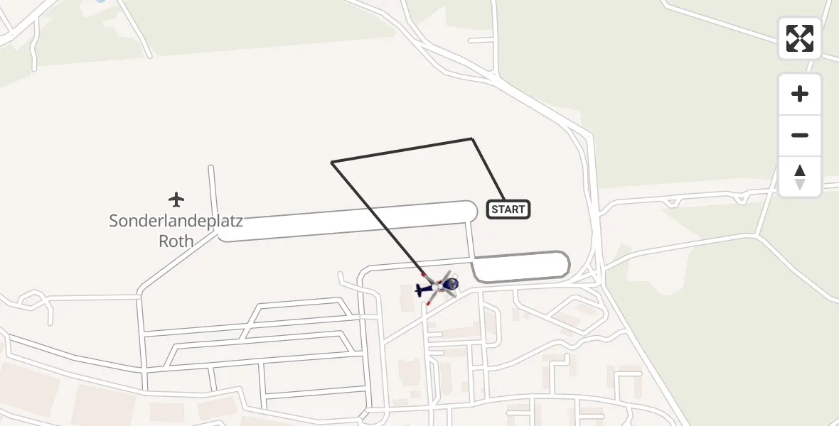 Flugroute Polizeihubschrauber Flugplatz Roth - Flugplatz Roth, 23 September 2026, 09:09