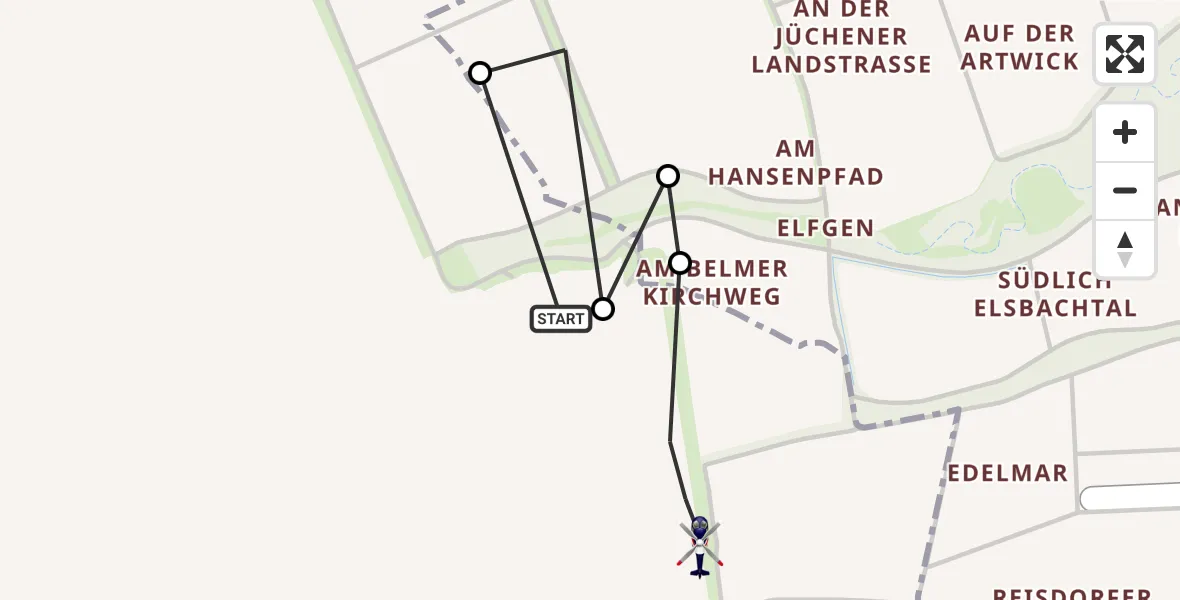 Flugroute Polizeihubschrauber Jüchen - Jüchen, 23 September 2026, 09:20